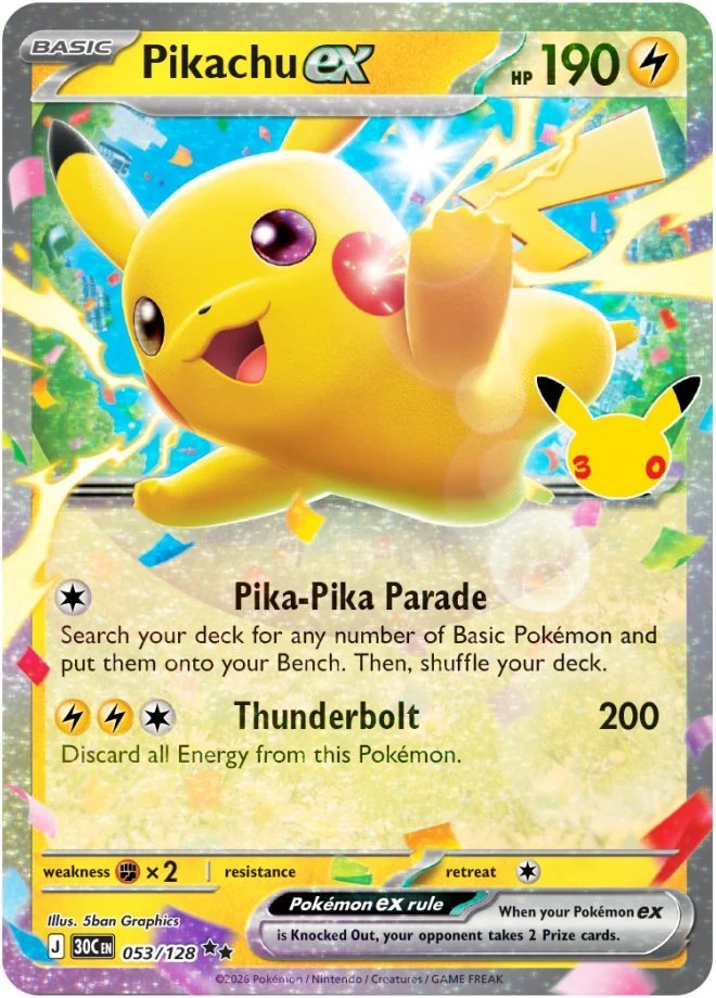 Pikachu ex　ピカチュウEX Day and Night Pikachu ex Cards Spoiled for 30th Celebration